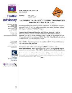 Microsoft Word[removed]I95 ETLs EB I695 closure.doc