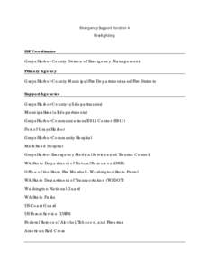 Emergency Support Function 4  Firefighting ESF Coordinator Grays Harbor County Division of Emergency Management Primary Agency