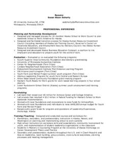 Resume Susan Sloan Doherty 45 University Avenue SE, #706 Minneapolis, Minnesota[removed]removed]