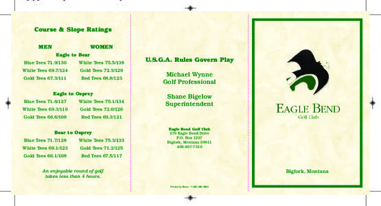 302233_Eagle_Bend:[removed]Eagle Bend VER4[removed]:26 AM Page 1  Course & Slope Ratings MEN  WOMEN