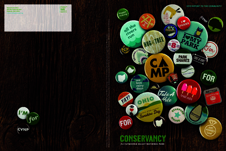 conservancyforcvnp.org  Credits: Concept + Design: Twist Creative Inc. / Paper donation provided by The Millcraft Group / Cover and button photography donation provided by Barney Taxel . Additional photography provided b
