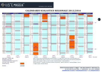 CALENDARIO SCOLASTICO REGIONALE[removed]Istituto di Istruzione Superiore 