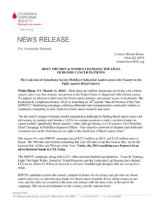 www.LLS.org  NEWS RELEASE For Immediate Release Contact: Kristin Hoose[removed]