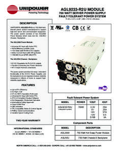 AGL9233-R2U Series - 700W Redundant Server Power Supply datasheet