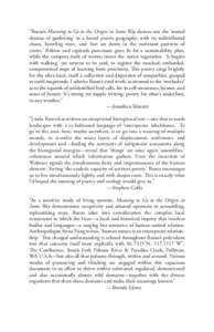 “Russo’s Meaning to Go to the Origin in Some Way dances out the ‘muted dramas of gardening’ in a broad prairie geography, with its redistributed chaos, brawling trees, and ‘feet set down in the ruminant pattern