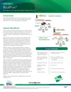 Feature Spec  RealPort® The industry’s first and only patented COM port director  Overview