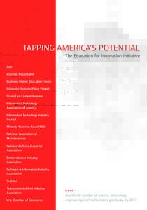 TAPPING AMERICA’S POTENTIAL The Education for Innovation Initiative AeA Business Roundtable Business-Higher Education Forum Computer Systems Policy Project