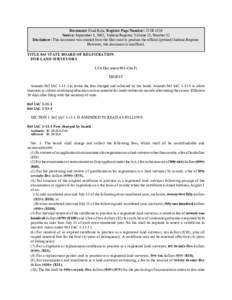 Document: Final Rule, Register Page Number: 25 IR 4110 Source: September 1, 2002, Indiana Register, Volume 25, Number 12 Disclaimer: This document was created from the files used to produce the official (printed) Indiana