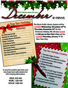 December EPLS Library news for you... y a d