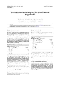 EUROGRAPHICSB. Lévy and J. Kautz (Guest Editors) Volume), Number 2  Accurate and Efficient Lighting for Skinned Models