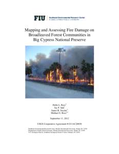 Mapping and Assessing Fire Damage on Broadleaved Forest Communities in Big Cypress National Preserve Pablo L. Ruiz1 Jay P. Sah1