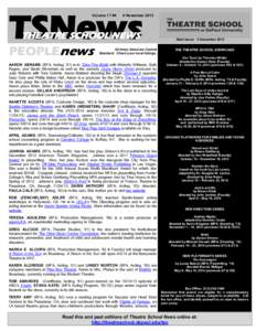 TSNews Volume 17 #4 4 NovemberTHEATRE SCHOOL NEWS