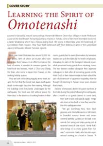 COVER STORY  Learning the Spirit of Omotenashi