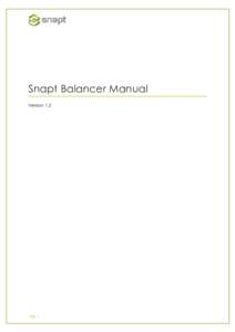 Snapt Balancer Manual Version 1.2 pg. 1  Contents