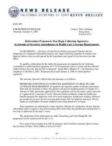 KS03:095 FOR IMMEDIATE RELEASE Thursday, October 23, 2003 Contact: Terri Carbaugh Doug Stone