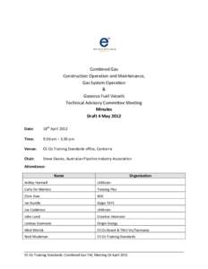 Combined Gas Construction Operation and Maintenance, Gas System Operation & Gaseous Fuel Vessels Technical Advisory Committee Meeting