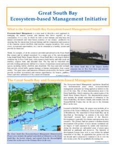 Ecosystem-based management / Oceanography / Earth / South Shore Estuary / Biology / Ecosystem management / Ecosystem / Adaptive management / The Nature Conservancy / Environment / Ecosystems / Systems ecology