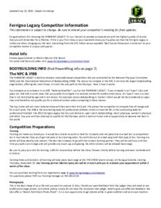Microsoft Word - Ferrigno Legacy Competitor Information 2016