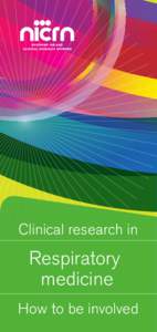 Clinical research in  Respiratory medicine How to be involved