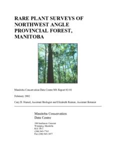 2001 Rare Species Survey Report