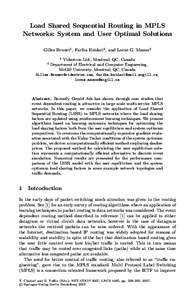 Routing / Packet switching / Mathematical optimization / Multiprotocol Label Switching / Heuristic routing / Network architecture / Computing / Internet