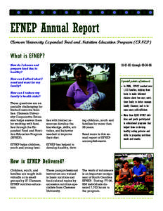 EFNEP Annual Report Clemson University Expanded Food and Nutrition Education Program (EFNEP) What is EFNEP? through