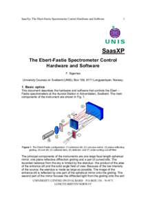 SaasXp: The Ebert­Fastie Spectrometer Control Hardware and Software   1  SaasXP  The Ebert­Fastie Spectrometer Control 