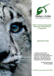 Senior Technical Specialist, Business & Biodiversity Programme Application Pack