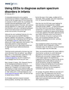 Using EEGs to diagnose autism spectrum disorders in infants