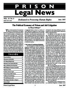 P R I S O N  Legal News VOL. 18 No. 6  Dedicated to Protecting Human Rights