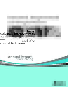 International, Intergovernmental and Aboriginal Relations Annual Report[removed]