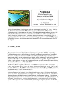 Conservation Reserve Enhancement Program / Platte River / CREP / Conservation Reserve Program / Harlan County Reservoir / Lake McConaughy / Nebraska Public Power District / North Platte /  Nebraska / Irrigation / Nebraska / Geography of the United States / United States Department of Agriculture
