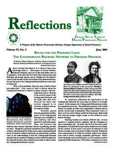 A Program of the Historic Preservation Division, Georgia Department of Natural Resources  Volume IV, No. 3 June 2004