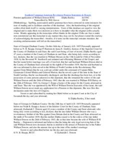 Southern Campaign American Revolution Pension Statements & Rosters Pension application of William Dotson R592 Zilpha Bartley fn33NC Transcribed by Will Graves[removed]