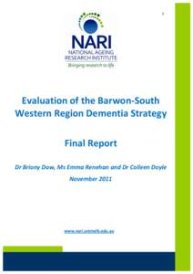 1  ! Evaluation!of!the!Barwon5South! Western!Region!Dementia!Strategy!