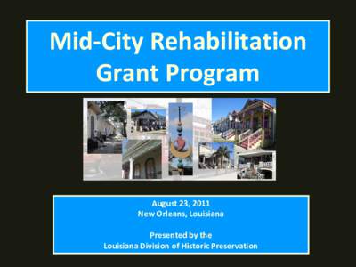 Historic Building Recovery Program