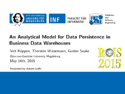 Toward Variability Management to Tailor High Dimensional Index Implementations Presented by: Azeem Lodhi