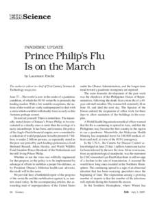 EIR Science  PANDEMIC UPDATE Prince Philip’s Flu Is on the March
