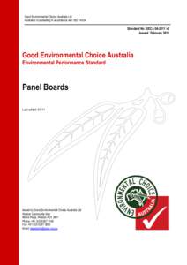 Good Environmental Choice Australia Ltd Australian Ecolabelling in accordance with ISO[removed]Standard No: GECA[removed]v2 Issued: February 2011