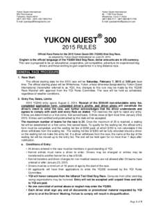 Yukon Quest International 550 First Avenue Yukon Quest International #[removed]Front Street