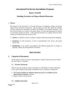 Document Handling Procedures  International Fire Service Accreditation Congress Degree Assembly Handling Procedures for Degree-Related Documents