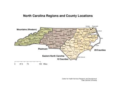 North Carolina Regions and County Locations  Camden Pasquotank