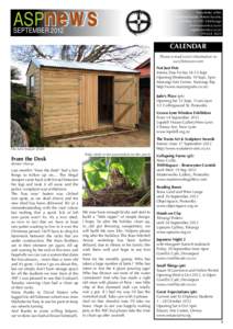 ASPnews SEPTEMBER 2012 Newsletter of the Auckland Studio Potters Society PO BoxOnehunga