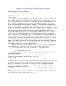 Southern Campaign American Revolution Pension Statements & Rosters Pension Application of Thomas Bowles S8079 Transcribed and annotated by C. Leon Harris State of Virginia } Sct. County of Henrico }