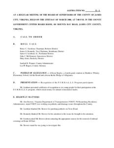 AGENDA ITEM NO.  E-1 AT A REGULAR MEETING OF THE BOARD OF SUPERVISORS OF THE COUNTY OF JAMES CITY, VIRGINIA, HELD ON THE 25TH DAY OF MARCH 2008, AT 7:00 P.M. IN THE COUNTY