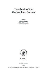 Handbook of the Theosophical Current Edited by