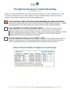   The Fight for Pay Equity: A Federal Road Map    Updated September 2015