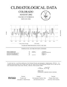 CLIMATOLOGICAL DATA COLORADO AUGUST 2002 VOLUME 107 NUMBER 08  4