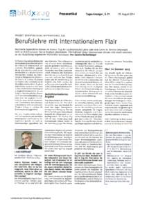 Presseartikel  Lehrbetrieb des Vereins Zuger Berufsbildungs-Verbund Tages-Anzeiger , S. 21