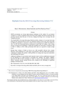 Highlights from the OECD Sovereign Borrowing Outlook N°4*  by Hans J. Blommestein, Ahmet Keskinler and Perla Ibarlucea Flores** Abstract OECD governments are facing unprecedented challenges in the markets for government